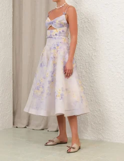 Crush Twist Front Midi Dress