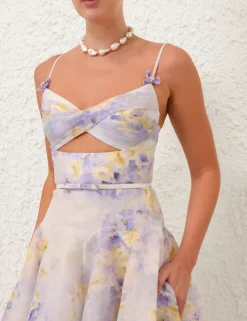 Crush Twist Front Midi Dress