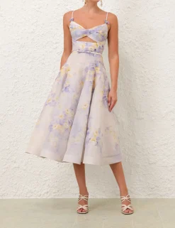 Crush Twist Front Midi Dress