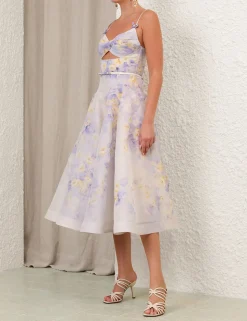 Crush Twist Front Midi Dress
