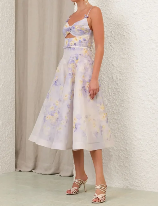 Crush Twist Front Midi Dress