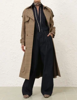Eden Checked Trench Coat