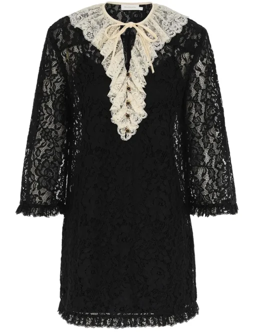 Eden Lace Frill Mini Dress