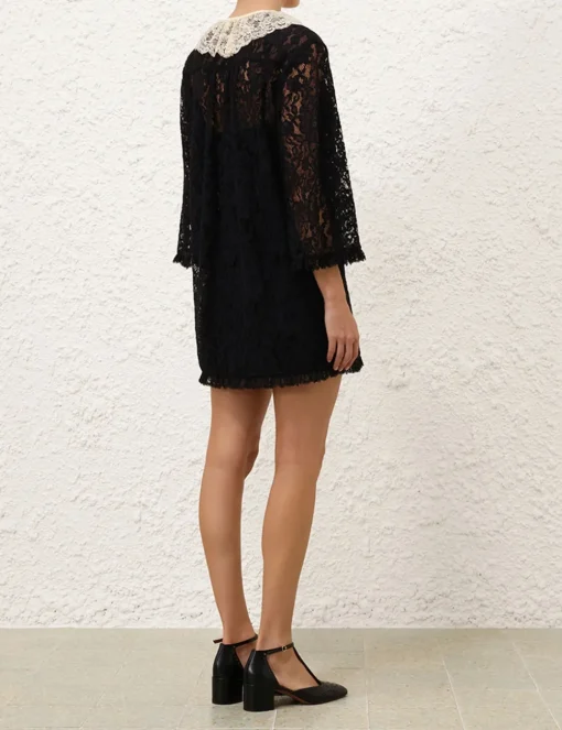 Eden Lace Frill Mini Dress