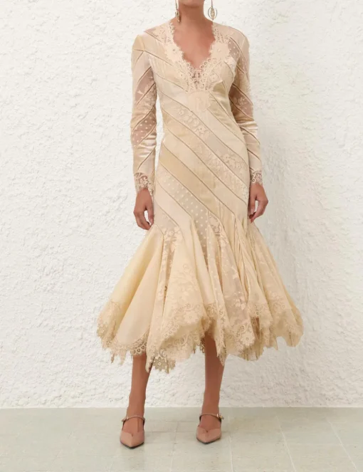 Eden V Neck Spliced Gown