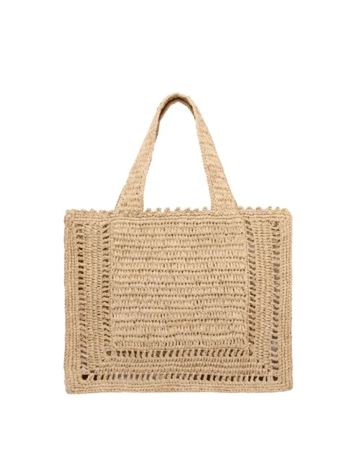 Floral Raffia Mini Tote