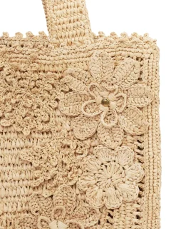 Floral Raffia Mini Tote