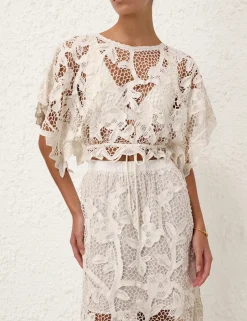 Golden Crochet Lace Top
