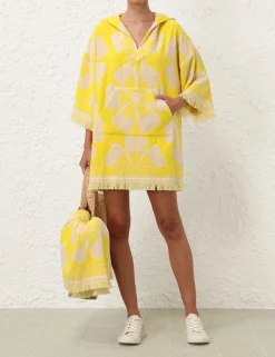 Golden Hooded Towel Mini Dress