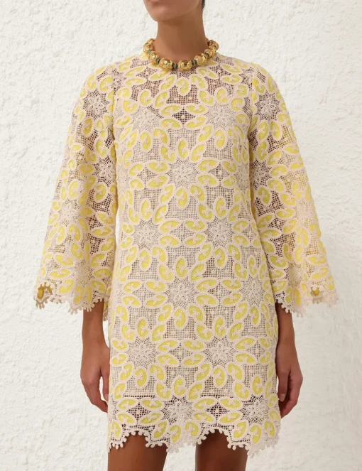 Golden Lace Mini Dress