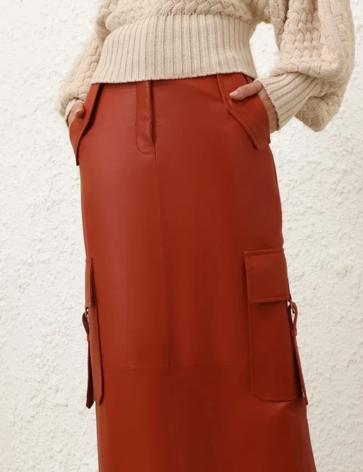 Illustration Leather Skirt
