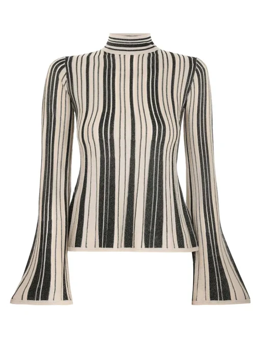 Illustration Metallic Knit Top