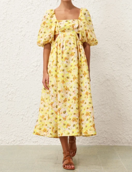 Lightburst Cut Out Midi Dress