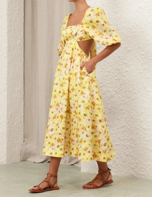Lightburst Cut Out Midi Dress