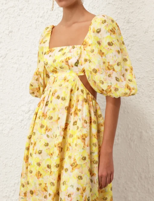 Lightburst Cut Out Midi Dress