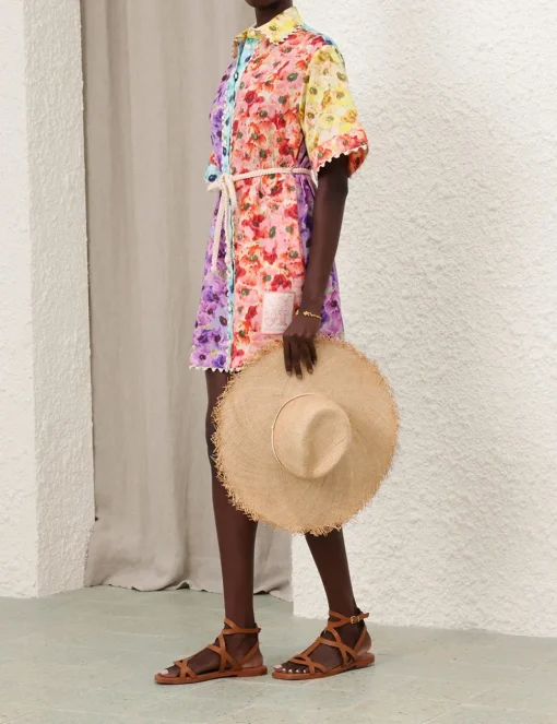 Lightburst Trimmed Shirt Dress