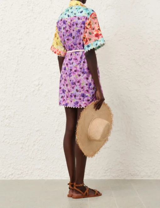 Lightburst Trimmed Shirt Dress