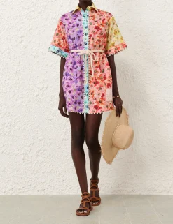 Lightburst Trimmed Shirt Dress