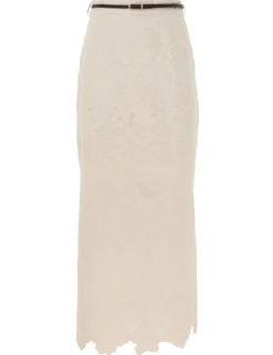Ottie Embroidered Midi Skirt