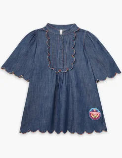 Ottie Scallop Denim Dress