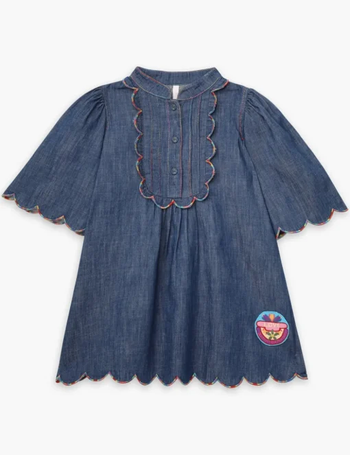 Ottie Scallop Denim Dress