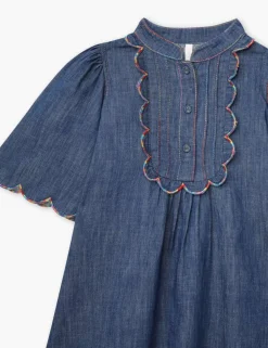 Ottie Scallop Denim Dress
