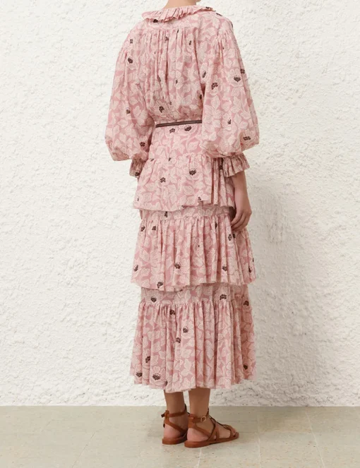 Ottie Tiered Midi Skirt