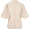 Pleated Buttoned Blouse