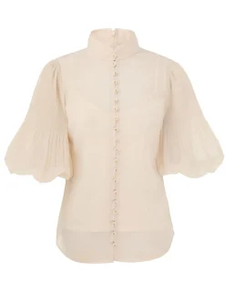 Pleated Buttoned Blouse