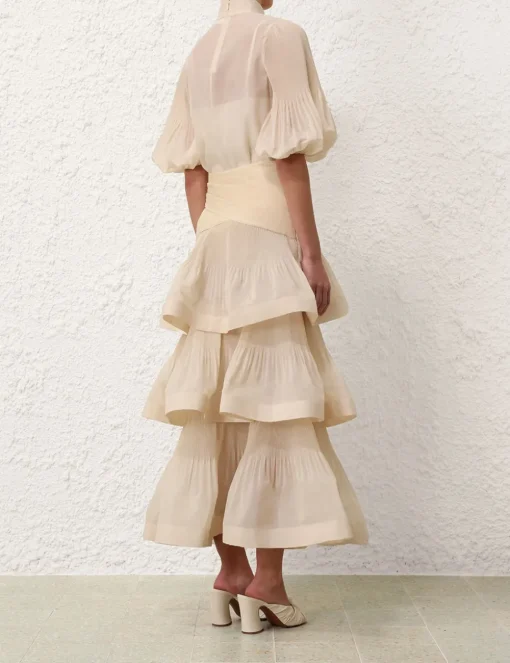 Pleated Buttoned Blouse