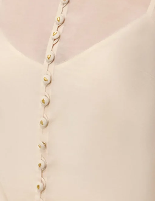 Pleated Buttoned Blouse