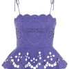Pop Embroidered Scallop Top