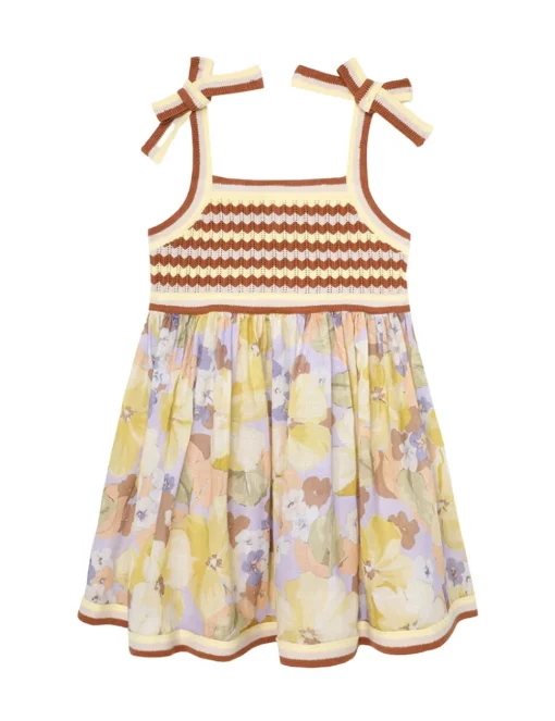 Pop Knit Top Woven Dress