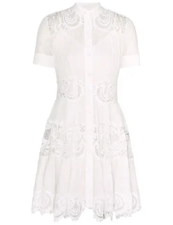 Pop Lace Trimmed Mini Dress