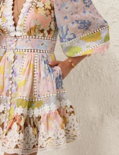 Pop Trimmed Mini Dress