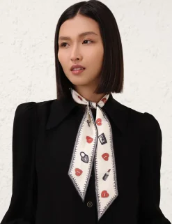 Printed Silk Ribbon Scarf