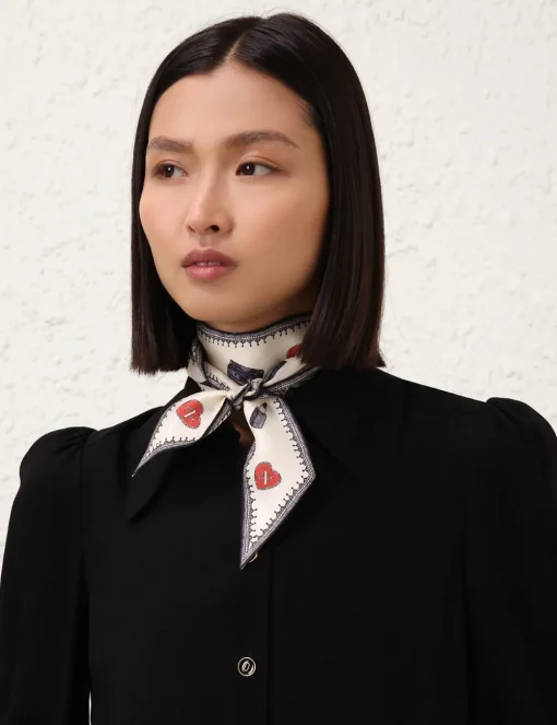 Printed Silk Ribbon Scarf