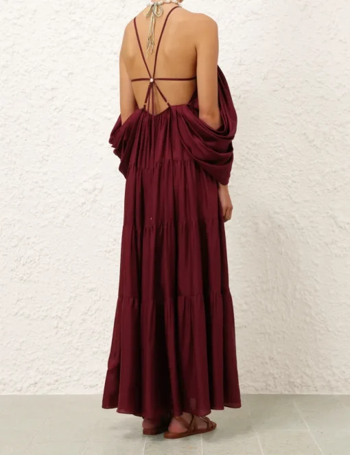 Tallow Gathered Maxi Dress