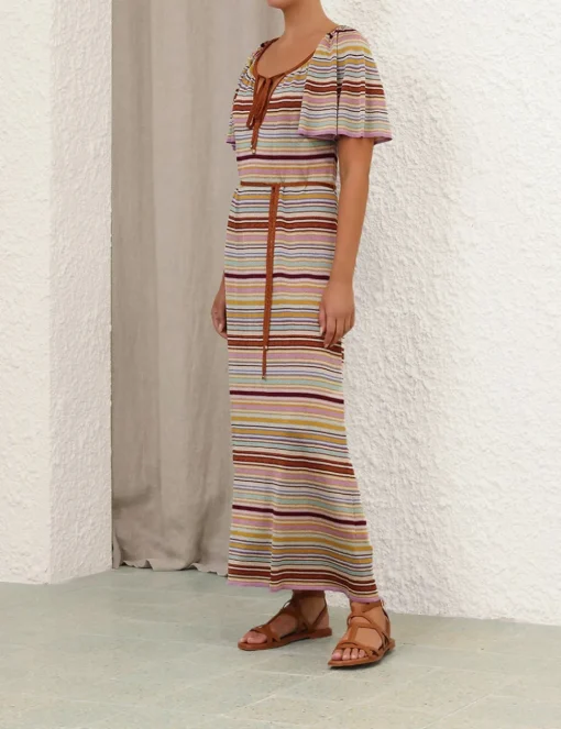 Tallow Metallic Stripe Dress