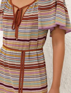 Tallow Metallic Stripe Dress