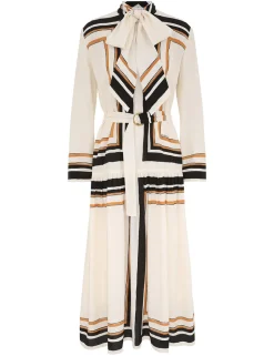 Tie Neck Midi Dress