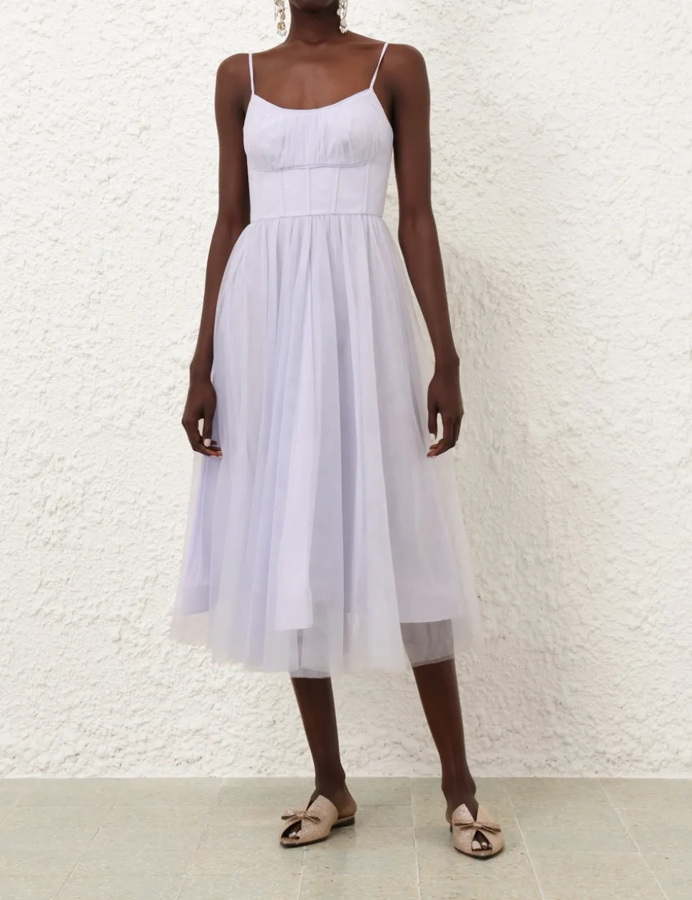 Tulle Corset Midi Dress