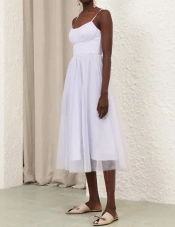 Tulle Corset Midi Dress
