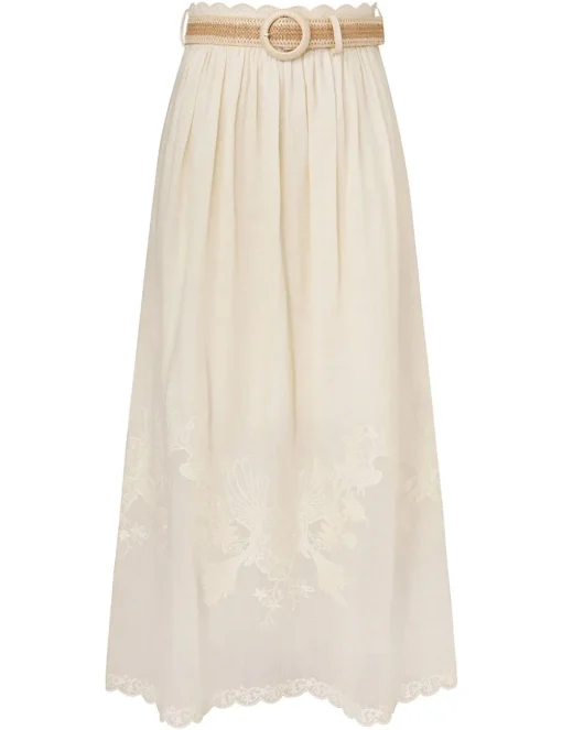 Waverly Embroidered Midi Skirt