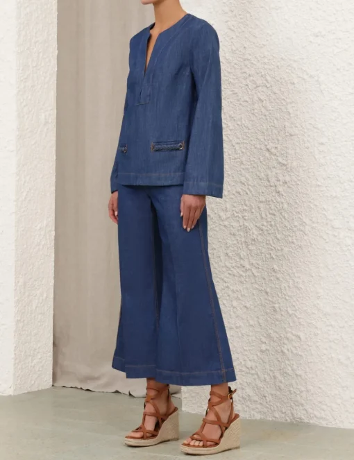 Wylie Denim Tunic Top